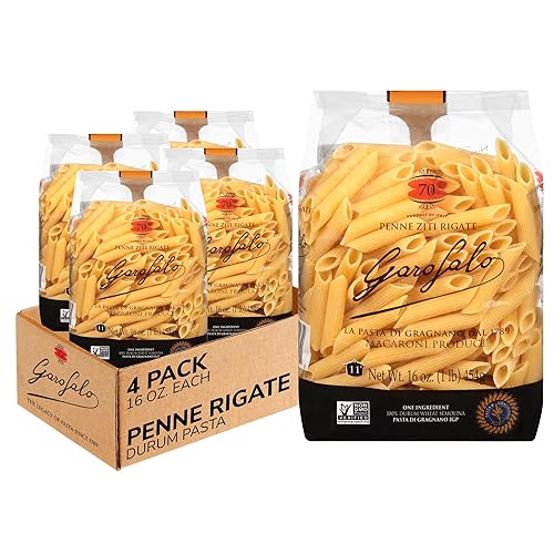 Garofalo - Premium Durum Wheat Semolina Penne Rigate Pasta, Italian Made, Bronze-Drawn, Al-Dente, One-Ingredient Pasta (4 pack)