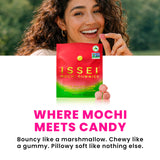 ISSEI Strawberry Mochi Gummies | Dye-Free Candy with Colors from Natural Sources | Gelatin-Free | Plant-Based | Non-GMO | Real Sugar | Award-Winning