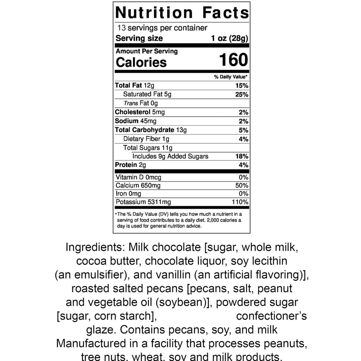 Arndts Fudgery Premium Milk Chocolate Covered Pecans (2-13 oz. Bags)