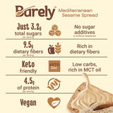 Sweet Mediterranean Sesame Spread by Barely, Low Sugar & No Artificial Sweeteners, Keto Friendly, Deliciously Nutty & Sweet Halva Spread, 3.2 g Cane