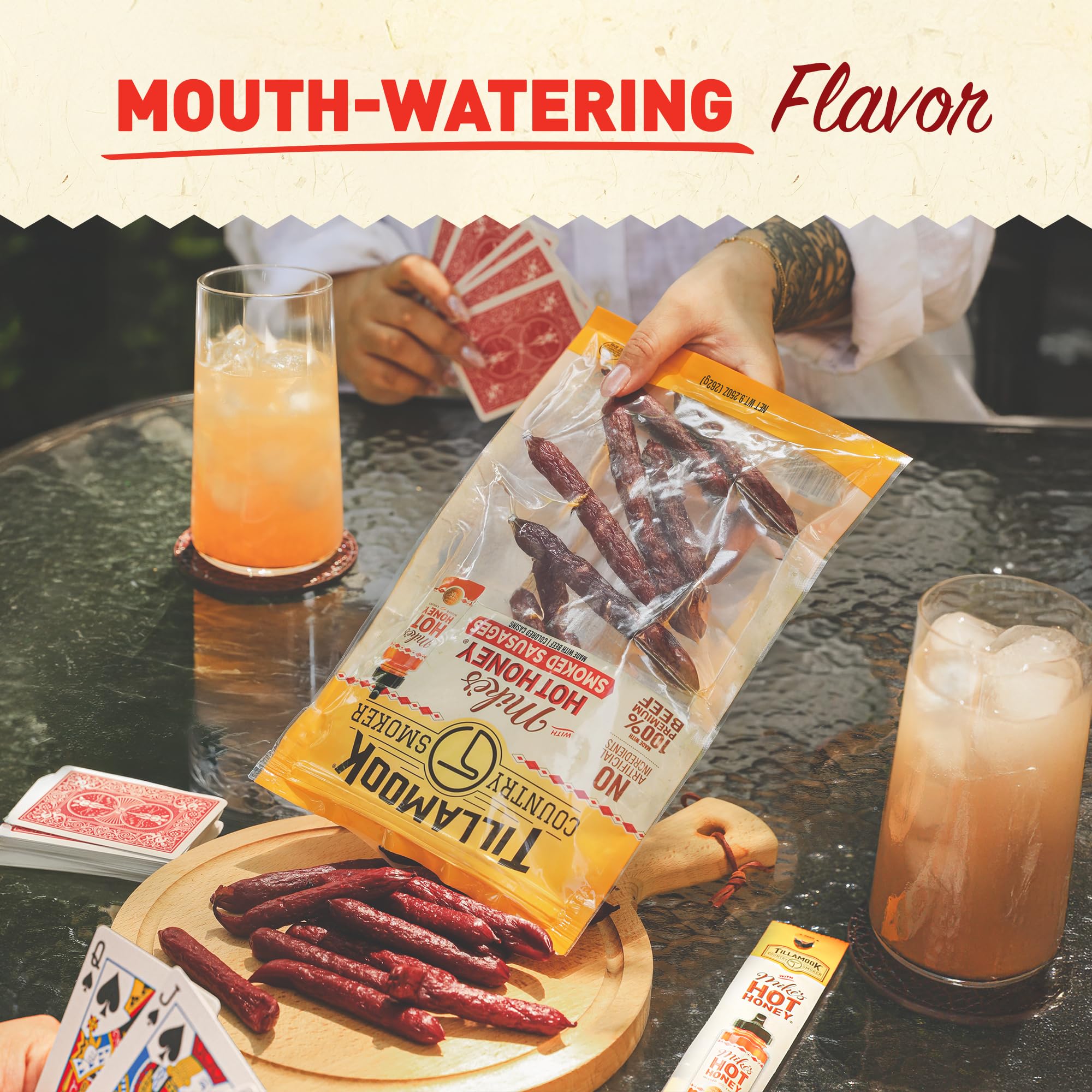 Tillamook Country Smoker 100% Premium Beef Smoked Sausage, Mike's Hot Honey, 9.25 Ounce, Real Hardwood Smoked Sausages, Low Carb, High Protein, Ready