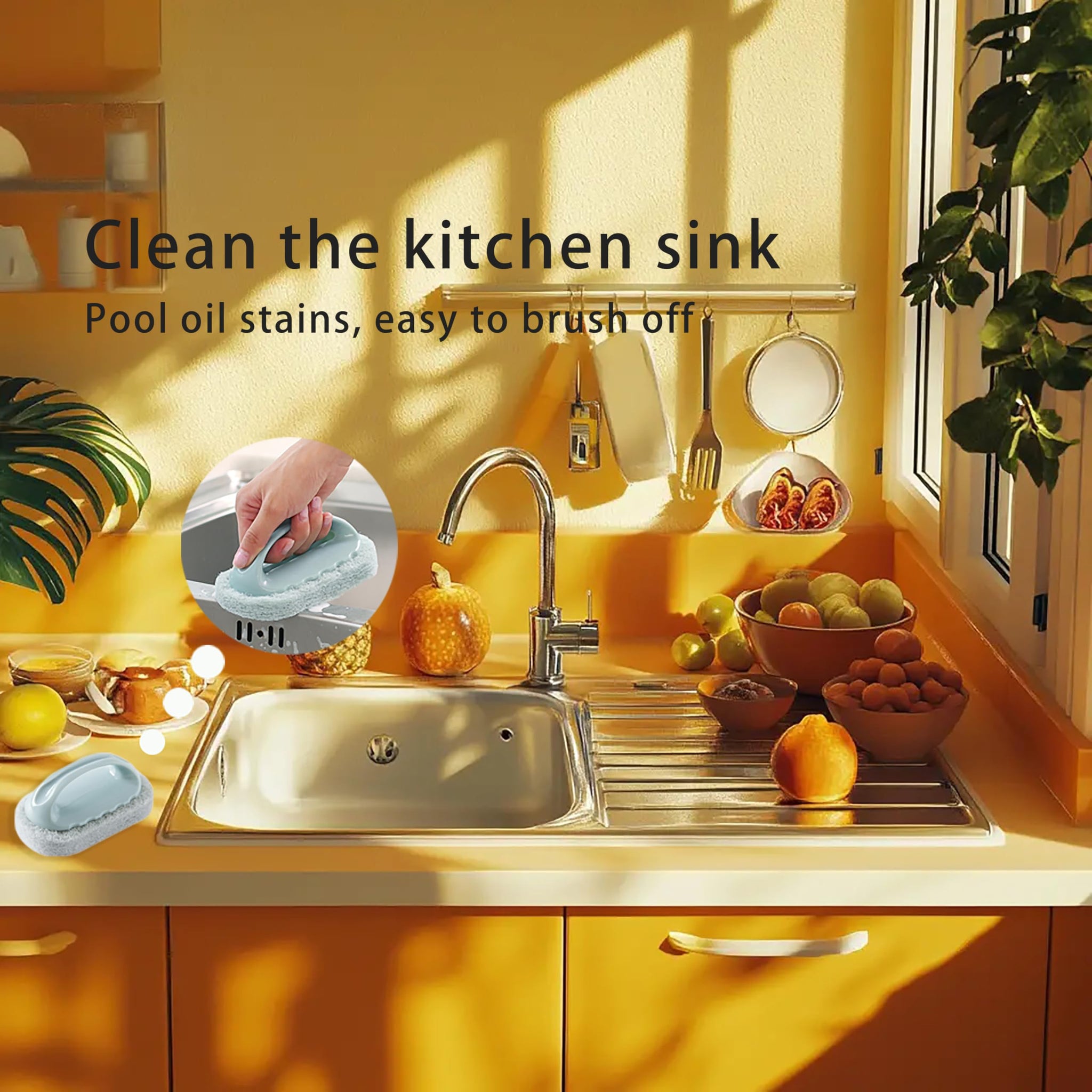 Cajanee Super Power Cleaning Brush - Suitable for Kitchens, Bathrooms, Showers, Floors, Bathtubs