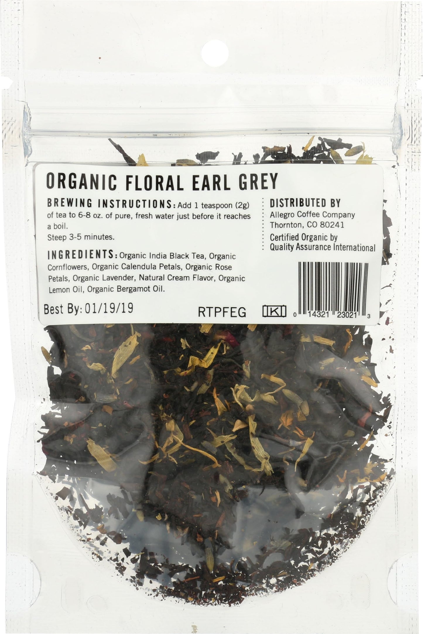 Allegro Coffee Organic Floral Earl Grey, Loose Leaf Tea, 0.75 oz