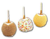 US Sweets Caramel Apple 3 Pack - White Chocolate Dipped Caramel Granny Smith Apples in Cinnamon Sugar, Sprinkles & Graham Cracker | Tasty Gift |