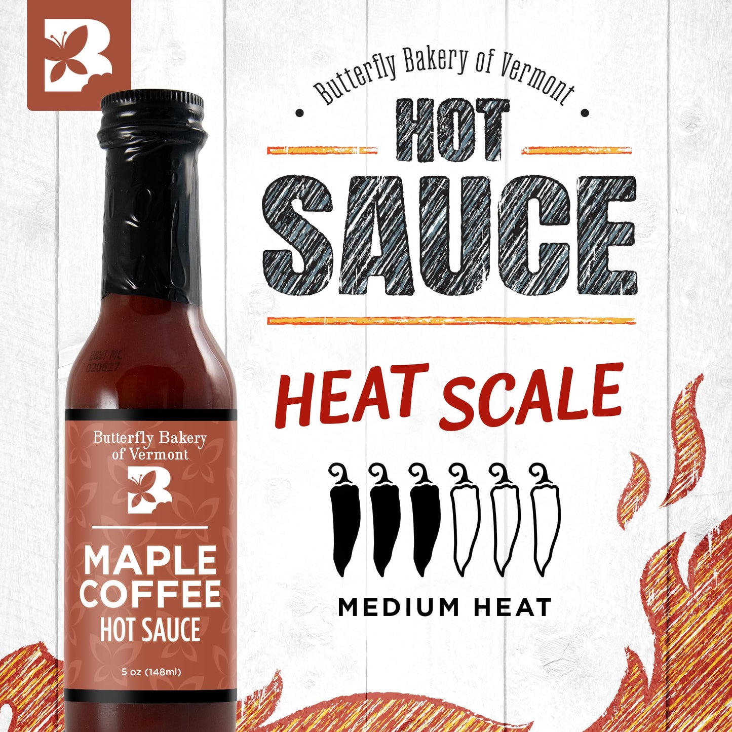 Butterfly Bakery of Vermont Maple Coffee Hot Sauce, 5 fl oz