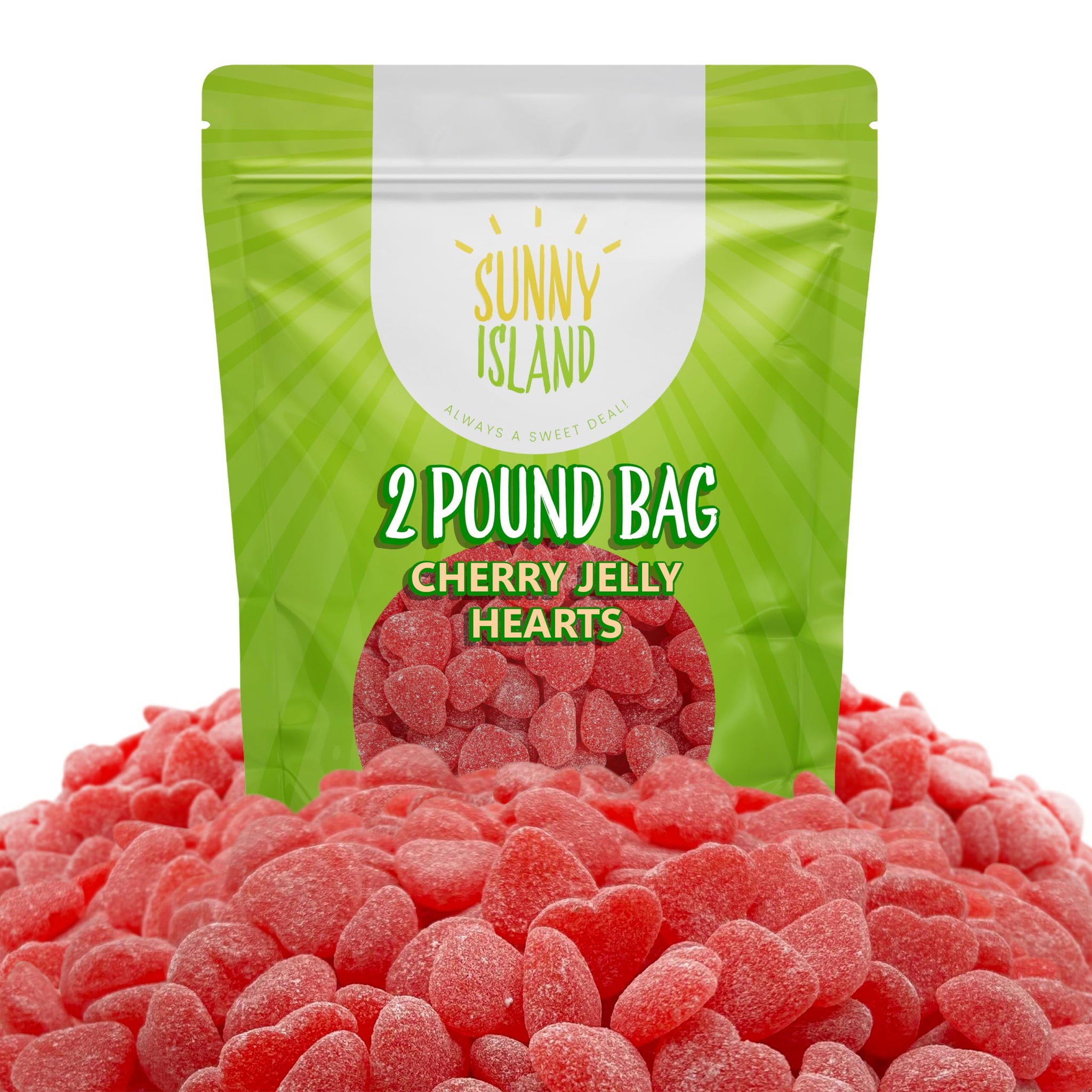 Candy Hearts | 2-Pound Bag | Cherry Hearts Jelly Candy | Gelatin Free Cherry Jellies for Buffets, Party Favors, Gifting & Snacking | Nostalgic Chewy