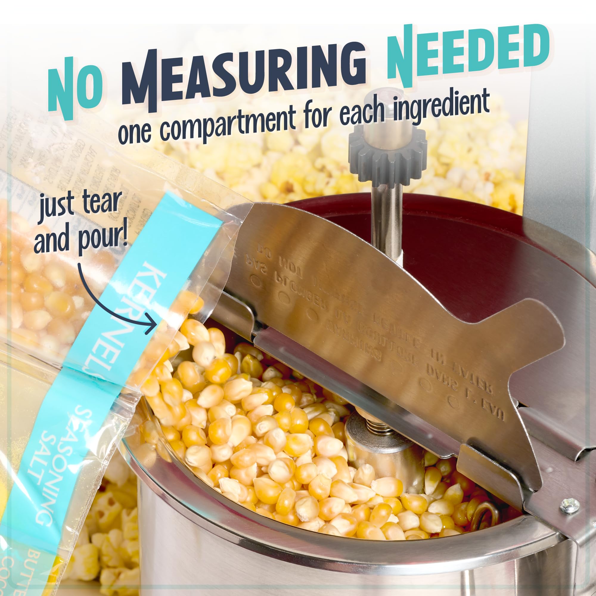 Nostalgia Movie Theater Style Popcorn Packets for Popcorn Machine, All-in-One Popcorn Kernels, Butter Flavored Coconut Oil, Seasoning Salt, 8oz Packs