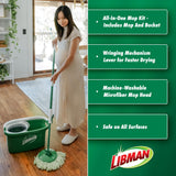 Libman Tornado Spin Mop System with Refill Heads, Microfiber Spinning Mop and Bucket with Wringer Set for Home, Floor Cleaning of Hard-Wood, Laminate