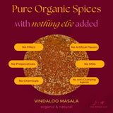 Spice Hut - Organic Vindaloo Masala Powder, No Salt, Flavorful Spicy Indian Seasoning Vindaloo Curry Powder for Cooking Goan Food - Meat, Seafood