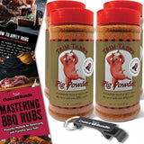 Trim Tabb’s Pig Powder Premium BBQ Barbecue Rub & Seasoning 4 Pk (48 oz) + Guide & Keychain Bottle Opener (6 Items)!