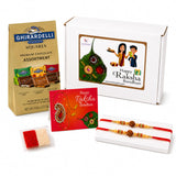 LOVENSPIRE Raksha Bandhan Gift Hamper for Brother and Bhabhi - Traditional Handmade Rudraksha Bead Rakhi Bracelet with Greeting Card & Roli Chawal
