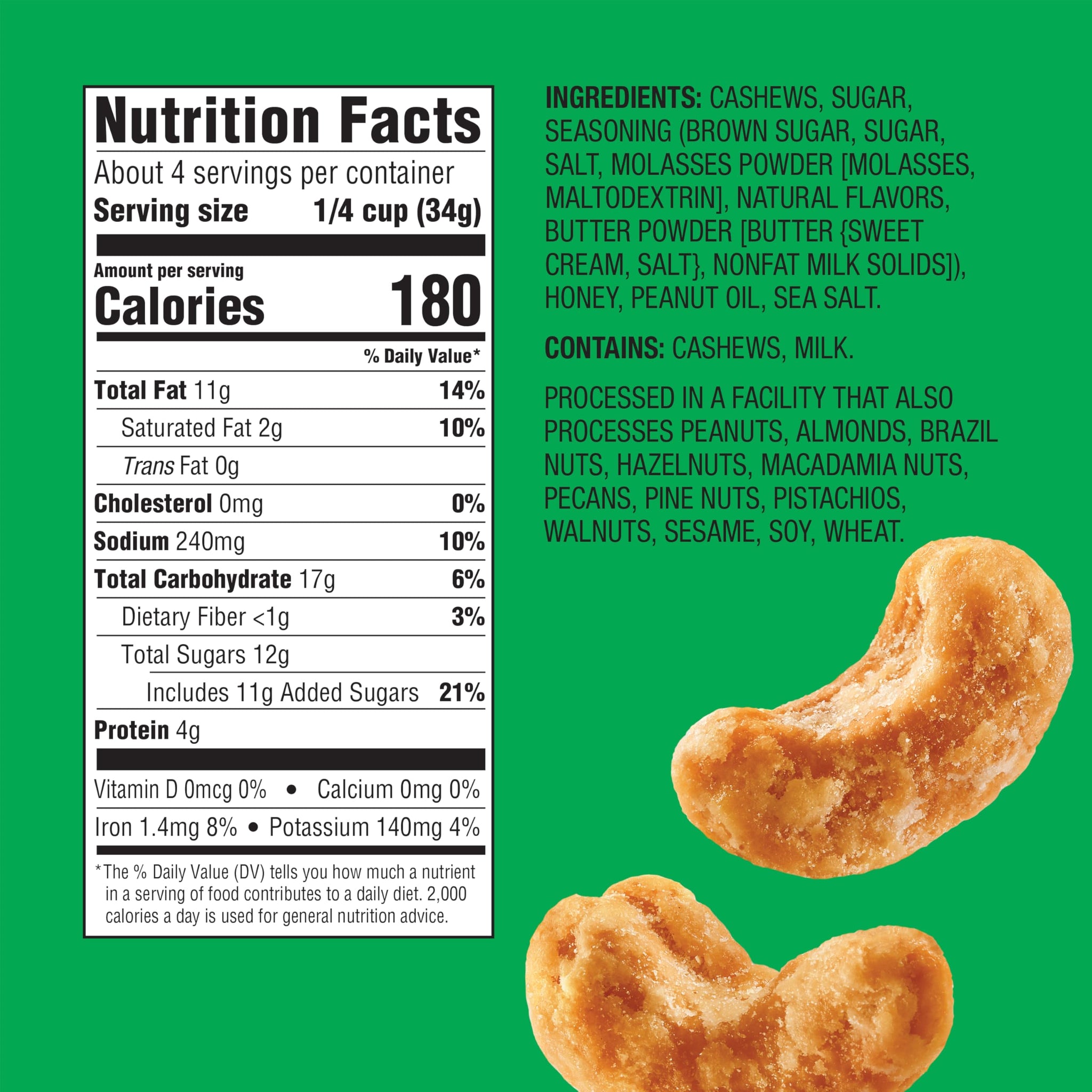 Emerald Salted Caramel Apple Cashews (1-Pack) | 5oz Resealable Bag | Kosher Dairy Certified, Non-GMO, Contains No Artificial Preservatives, Flavors or