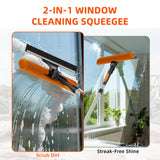 26FT High Window Cleaning Kit with Pole, 2-in-1 Window Squeegee with 5-20 FT Telescoping Extension Pole - Professional Window Washing Kit with Long