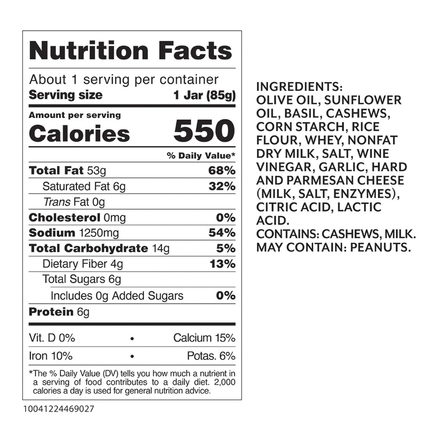Roland Foods Basil Pesto with Olive Oil, Specialty Imported Food, 3-Ounce Bottle
