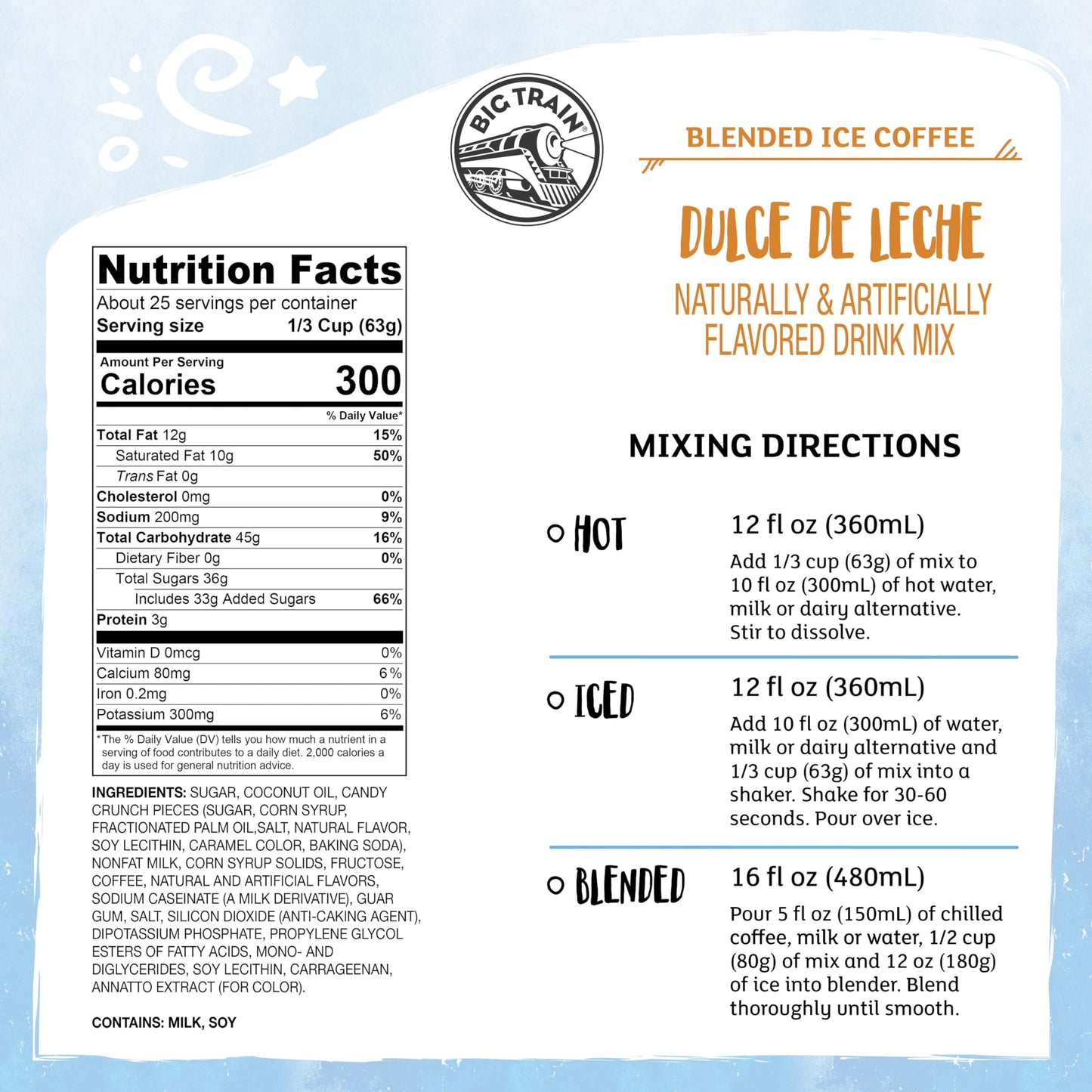 Big Train Dulce De Leche Blended Ice Coffee Beverage Mix, 3.5 Pound (Pack of 1)