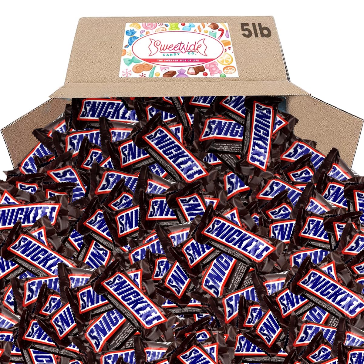 Candy Bars - Bag of Fun Size Individually Wrapped Bars - Bulk Candy, Valentine's Day, Birthday Party Favors (5 LBS)