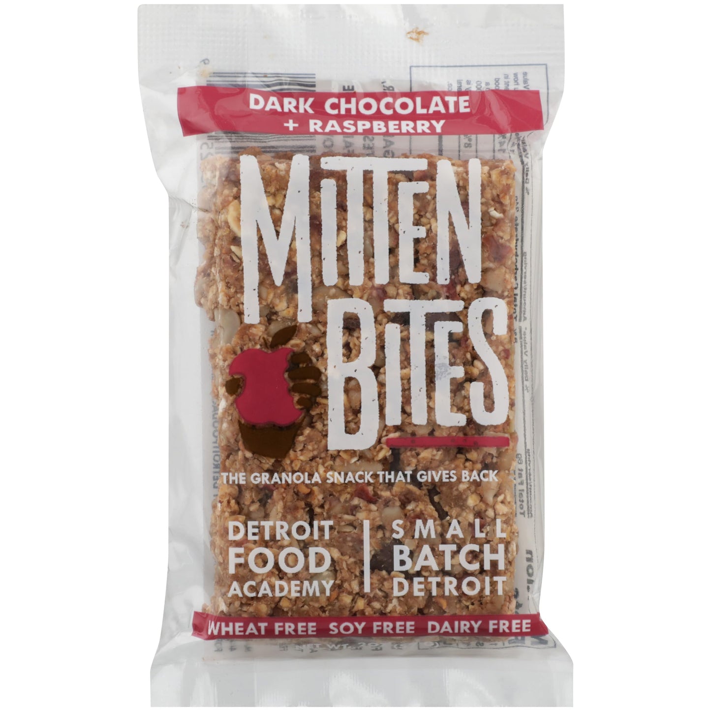 Small Batch Detroit, Mitten Bites Granola Bar Dark Chocolate Raspberry, 2 Ounce