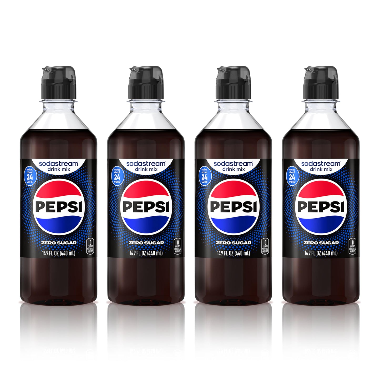 SodaStream® Pepsi® Zero Sugar New Pour Bottle Beverage Mix 14.9 Fl Oz (Pack of 4)