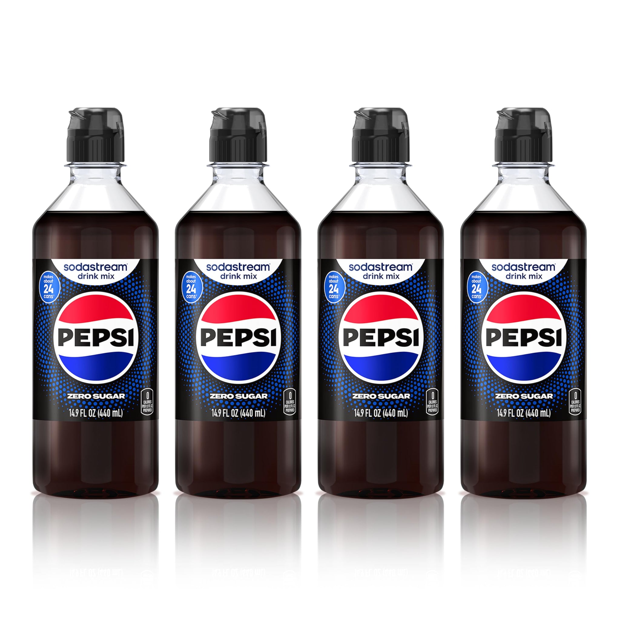 SodaStream® Pepsi® Zero Sugar New Pour Bottle Beverage Mix 14.9 Fl Oz (Pack of 4)