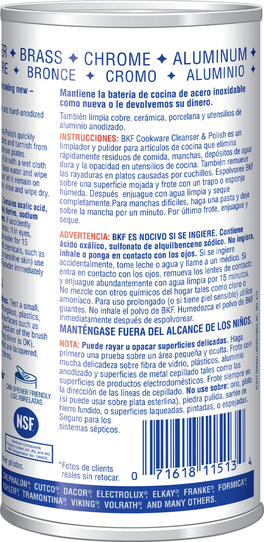 Bar Keeper's Friend COOKWARE CLEANER/POLISH 12 oz Can (2-pack)
