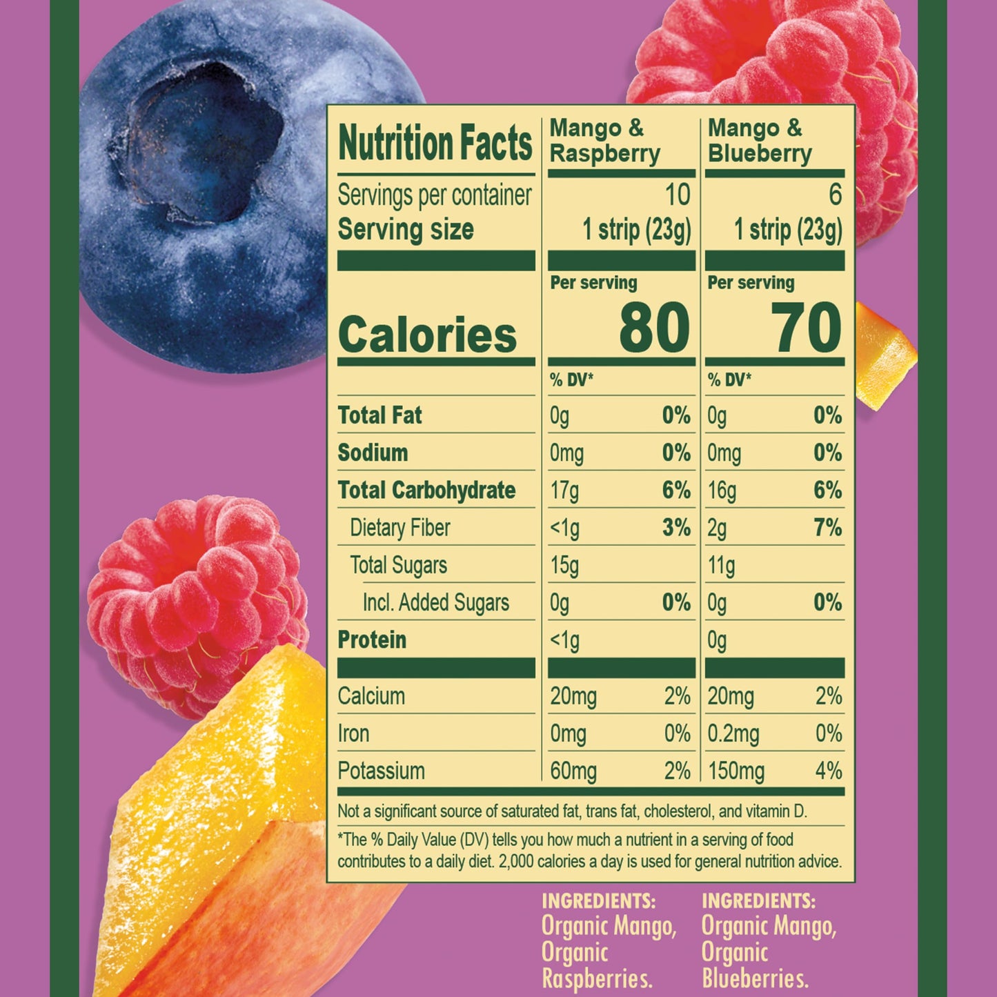 SOLELY - Variety Pack - Organic Berries Fruit Jerky - Real Fresh Fruit Strips - Healthy Snacks for Adults & Kids - Non GMO, Vegan Snacks, Shelf Stable