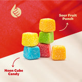 Sour Gummy Blocks Candy | 2-Pound Bag | Assorted Fruit Chewy Candy Cubes in Strawberry, Green Apple, Tangerine, Blueberry & Pineapple | Neon Jellies