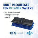 CFS 3619014 Dual Surface Floor Scrub with Rubber Squeegee, 10" Length, Blue