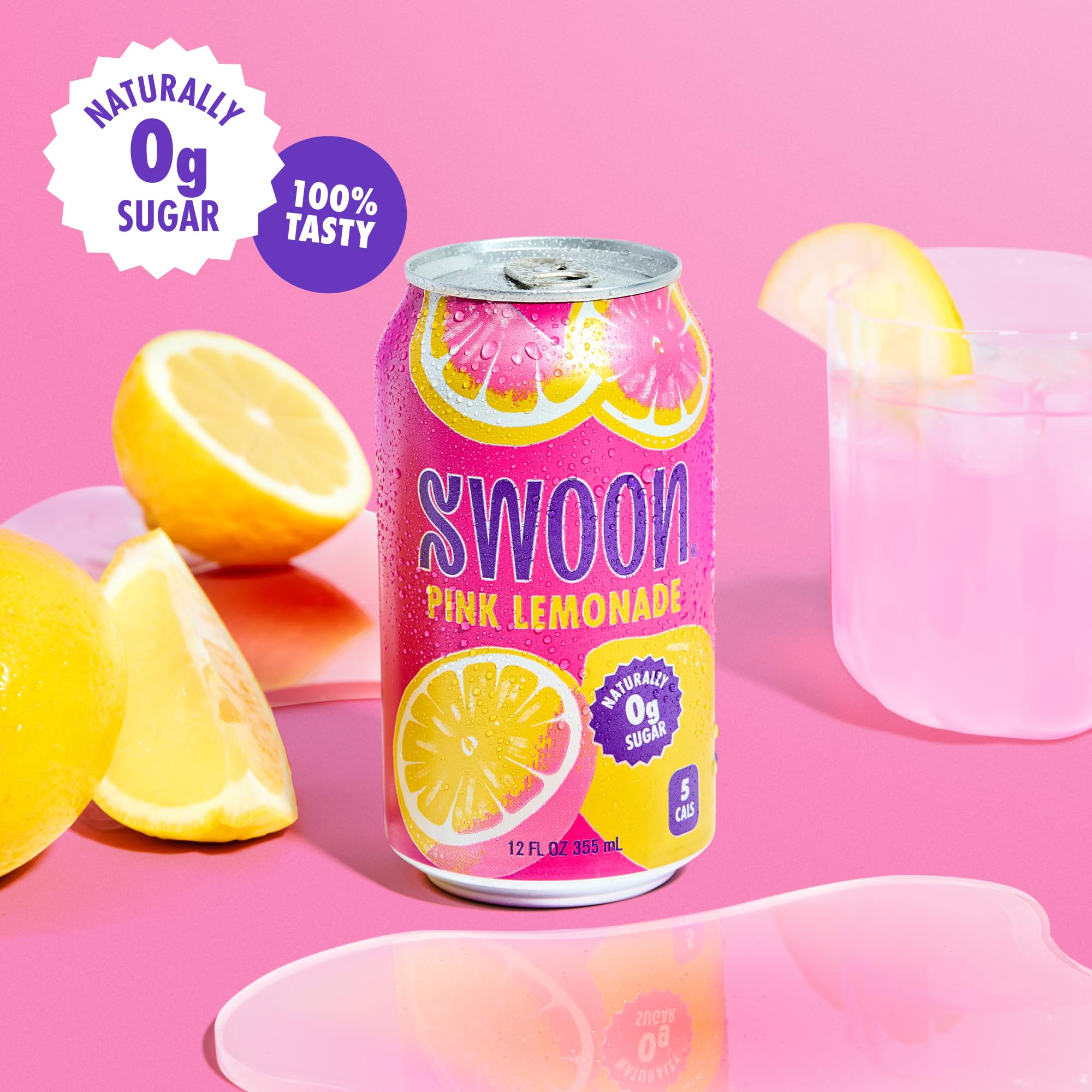 Swoon Pink Lemonade - Low Carb, Paleo-Friendly, Gluten-Free Keto Drink - Sugar Free Strawberry Lemonade Made with 100% Lemon Juice Concentrate