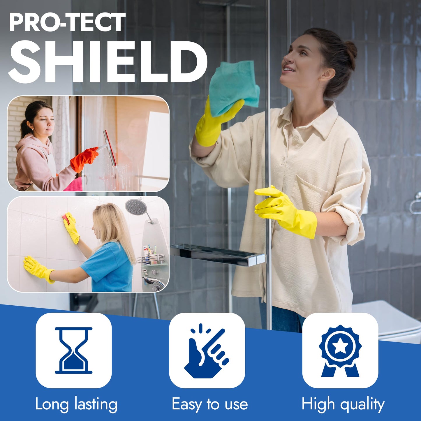 Bring It On Protect Shield Shower Door Water Repellent | Eliminate Hard Water Buildup on Tile and Grout, Glass, Fiberglass Counter Tops, All Hard