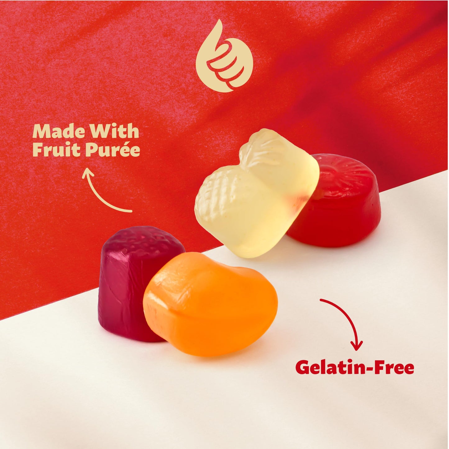 Tropical Fruit Jelly Candy Mix 1-Pound Bag | Vegan Gummies with Real Fruit Puree | Assorted Flavors | Gelatin Free Plant Based Texture | Dye Free