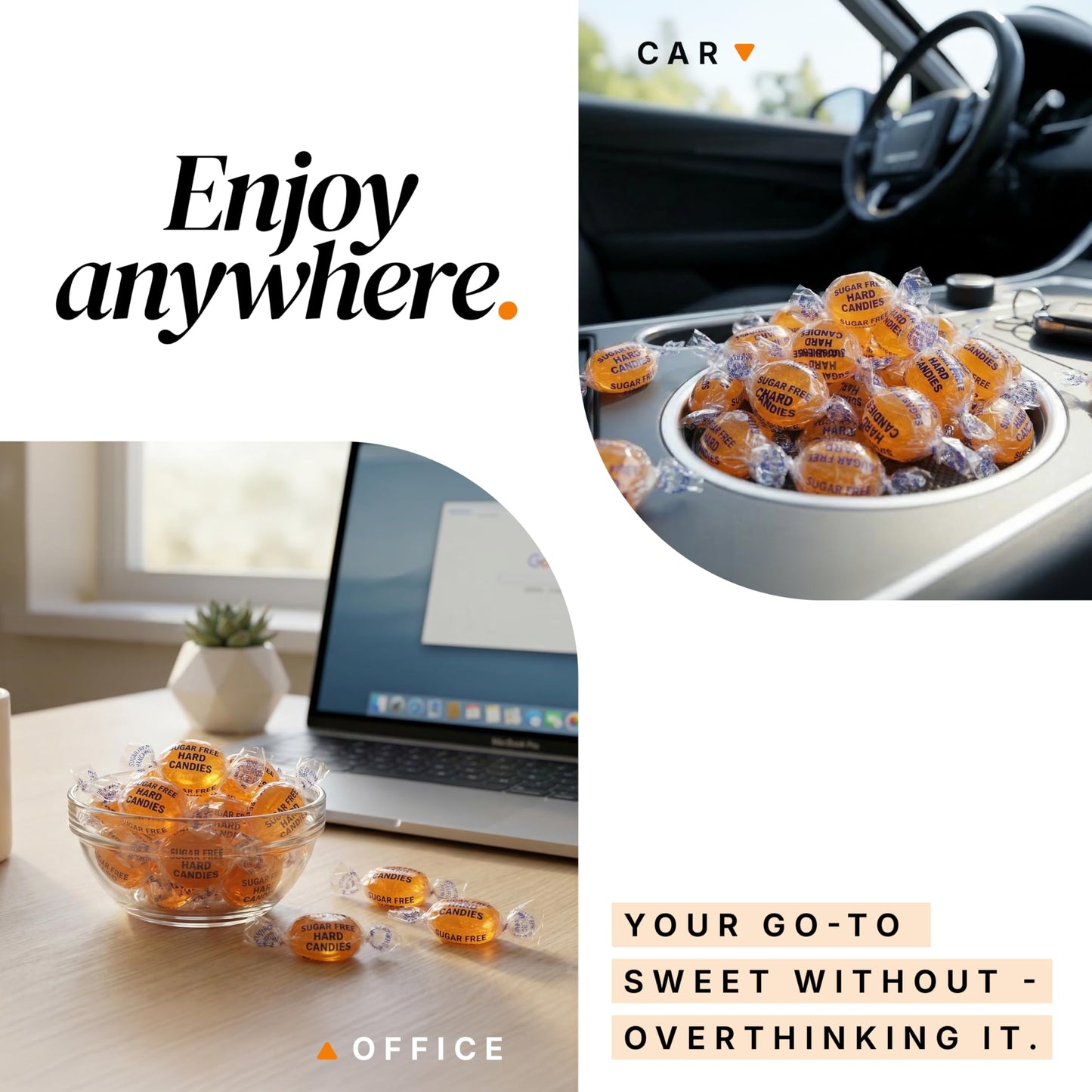 Sugar Free Butterscotch Hard Candy 1 lb. Bag - Individually Wrapped Old-Fashioned Butterscotch Candy with Smooth Buttery Flavor, Classic Nostalgic