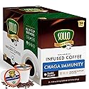 SOLLO Infused Mushroom Coffee K-Cups | Dark Roast Coffee with 100% Chaga Extract | Focus & Immune Support | Compatable with All K-Cups Brewers | 24
