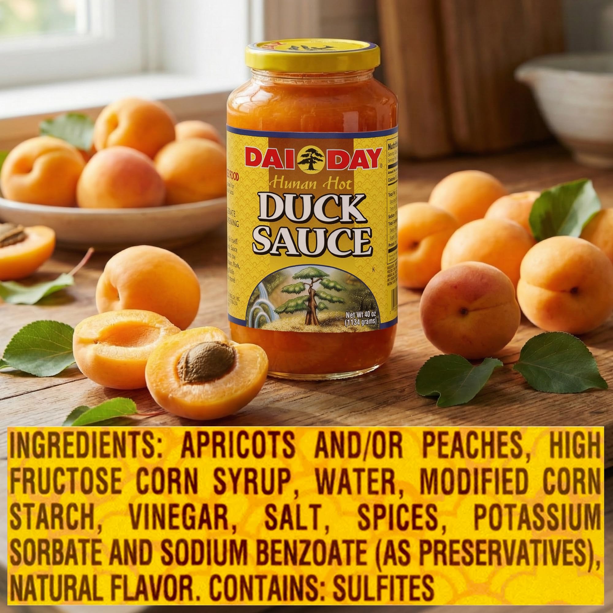 Dai Day Hunan Hot Duck Sauce, Spicy Asian Dipping & Glaze Sauce for Chicken, Pork, Ribs, Egg Rolls and Stir Fry, Fat Free, Bulk Size 40 oz