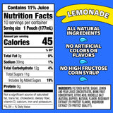 Capri Sun Flavored with Other Natural Flavor Juice Drink Blend, 10 Pouches, for School Lunches and On-the-Go Hydration, Lemonade, All Natural