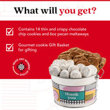 David’s Cookies Assorted Cookies Bucket with Thin Crispy Cookies and Butter Pecan Meltaways Treats - Freshly Baked and Gourmet Cookies Gift Basket