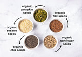 Food to Live Organic Super 5 Seeds Mix, 12 Ounces - A Non-GMO Blend of Flax Seeds, Sesame Seeds, Sunflower Kernels, Pumpkin Kernels, and Chia Seeds