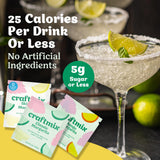 Craftmix Margarita Variety Pack Cocktail & Mocktail Drink Mixer, Skinny Mixes - Water Flavoring Packets - Made With Real Fruit - Vegan Low-Carb