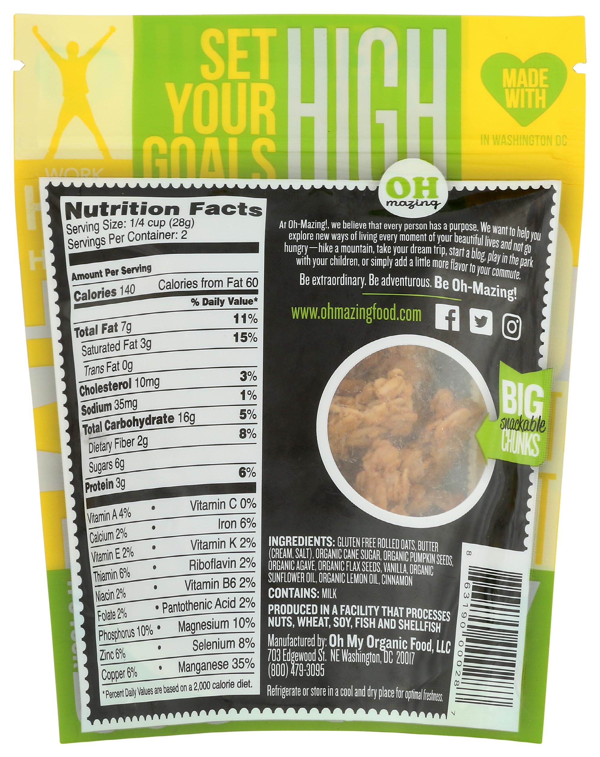Oh Mazing, Bar Granola Lemon Snack Size, 2.5 Ounce