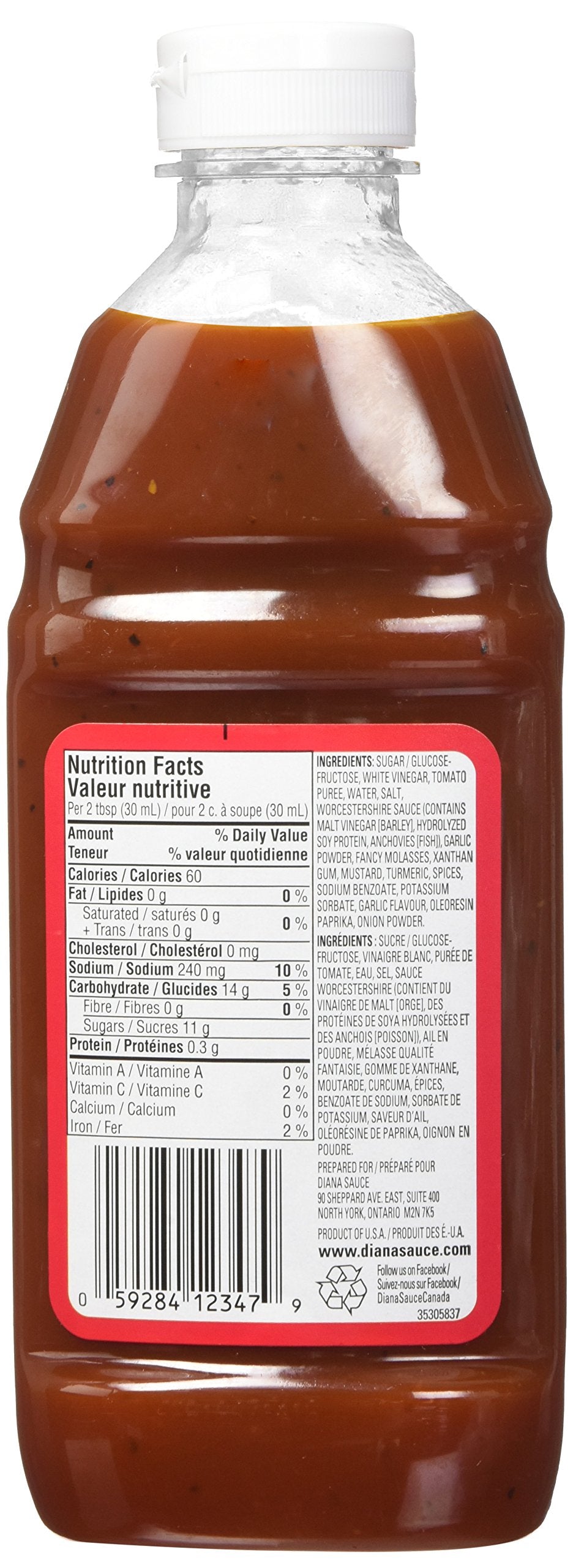 DIANA Sauce, Rib and Chicken, 1 Count, 500ml/15.90 Fluid Ounces {Imported from Canada}