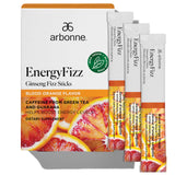 Arbonne Ginseng Energy Supplements - Blood Orange Flavor Fizz Sticks, Energy Boost with Caffeine Powder from Guarana and Green Tea, Delicious