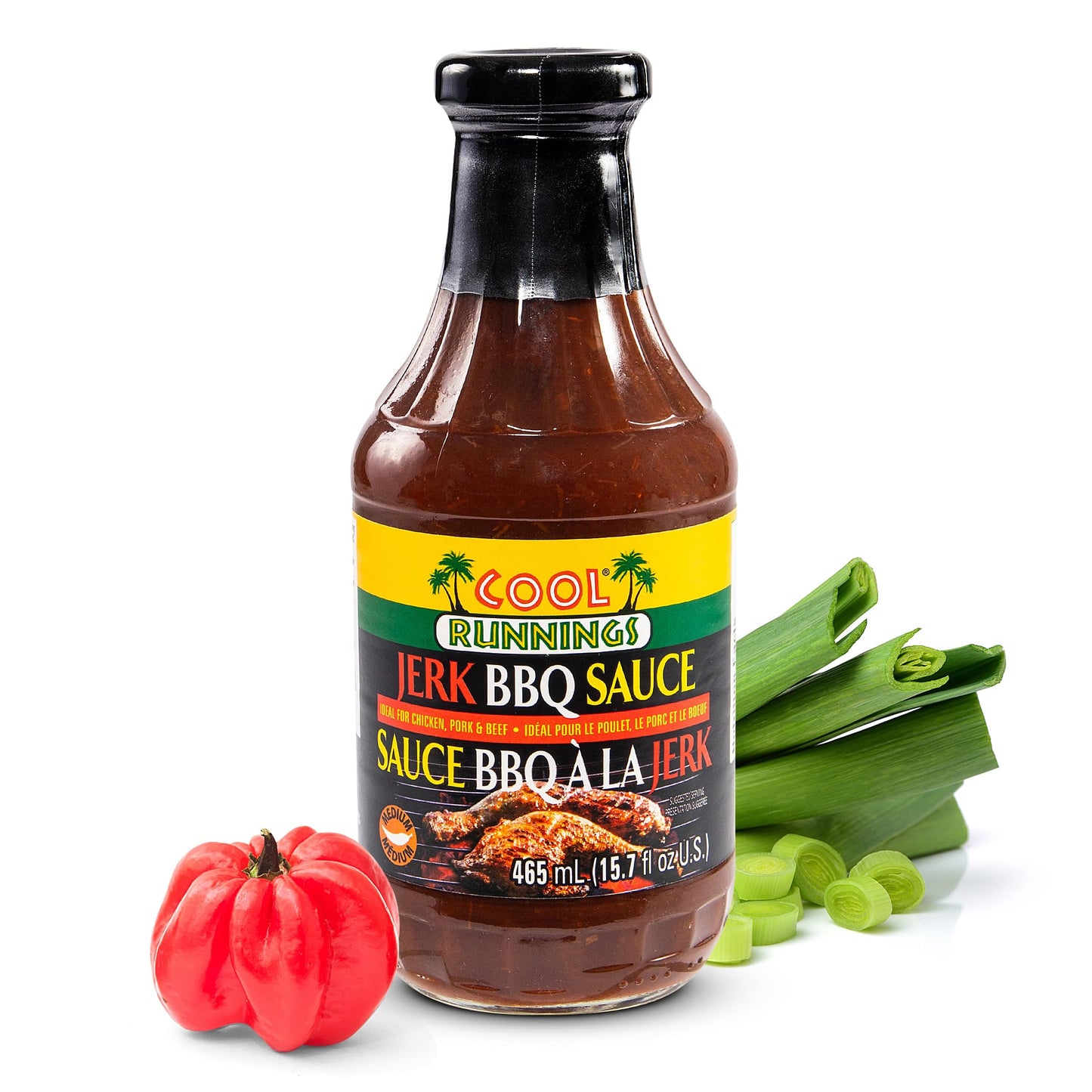 Cool Runnings Jerk BBQ Sauce 465ml - Bold and Smoky Jamaican-Style Barbecue Sauce for Grilling, Marinating, Dipping and Oven-Baked Dishes