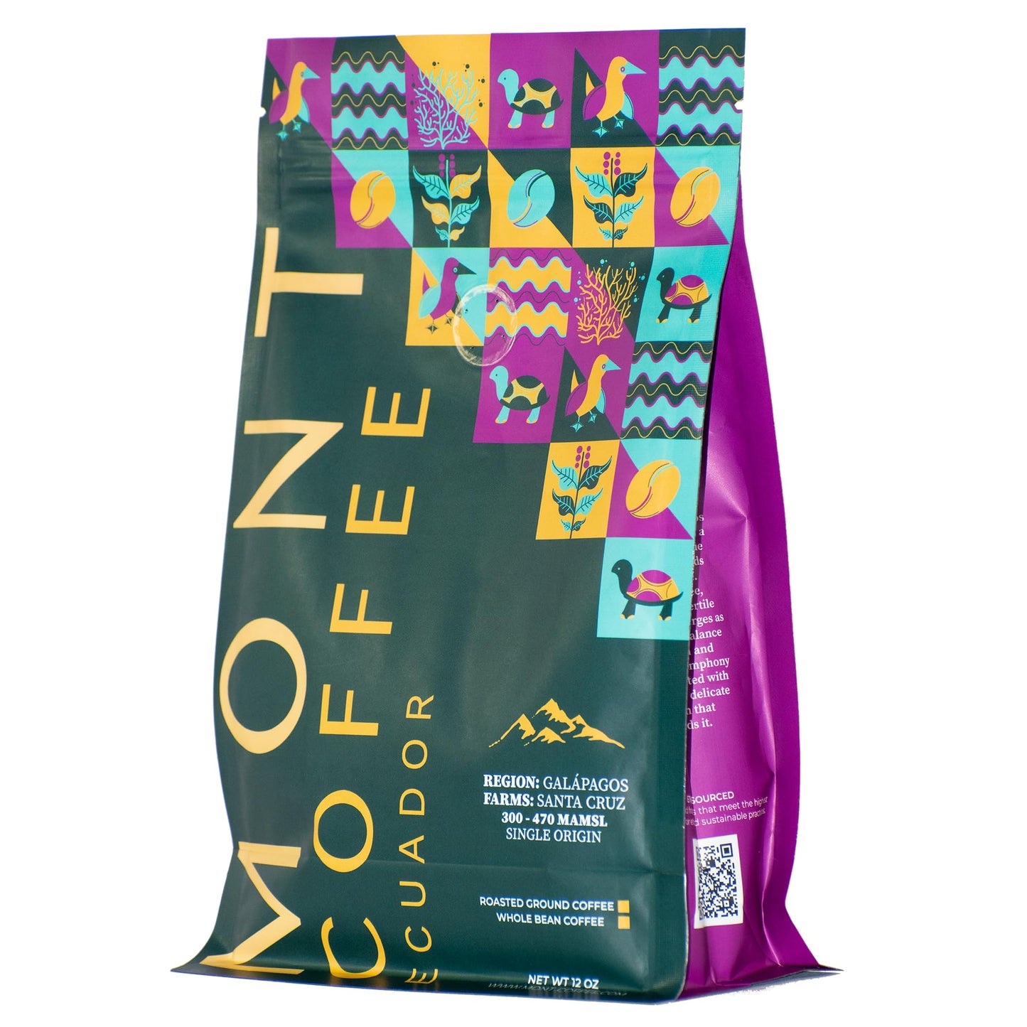 Mont Coffee Ecuador Single Origin Galapagos - Rare Volcanic Island Arabica Whole Bean Coffee, Hand-Harvested Santa Cruz Highlands, Medium Roast