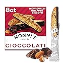 Nonni's Cioccolati Dark Chocolate Almond Biscotti, Individually Wrapped Italian Cookie Snacks, 8 Servings (Pack of 1)