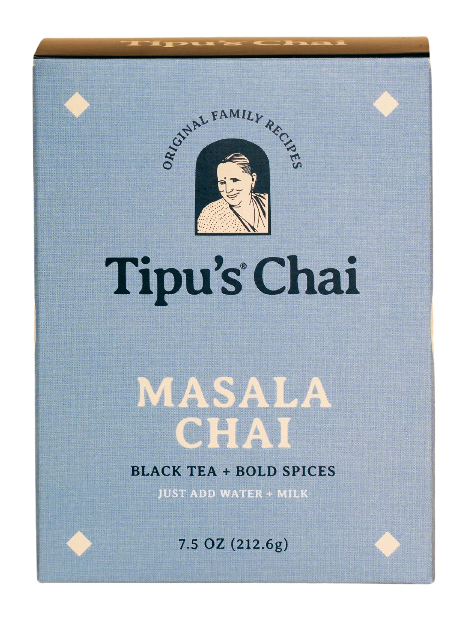 Tipu's Chai - Organic Masala Chai - Makes 11 Cups - 7.5 Ounces Masala Chai Instant Tea with Organic Spices - No Steeping, Just Add Water and Milk