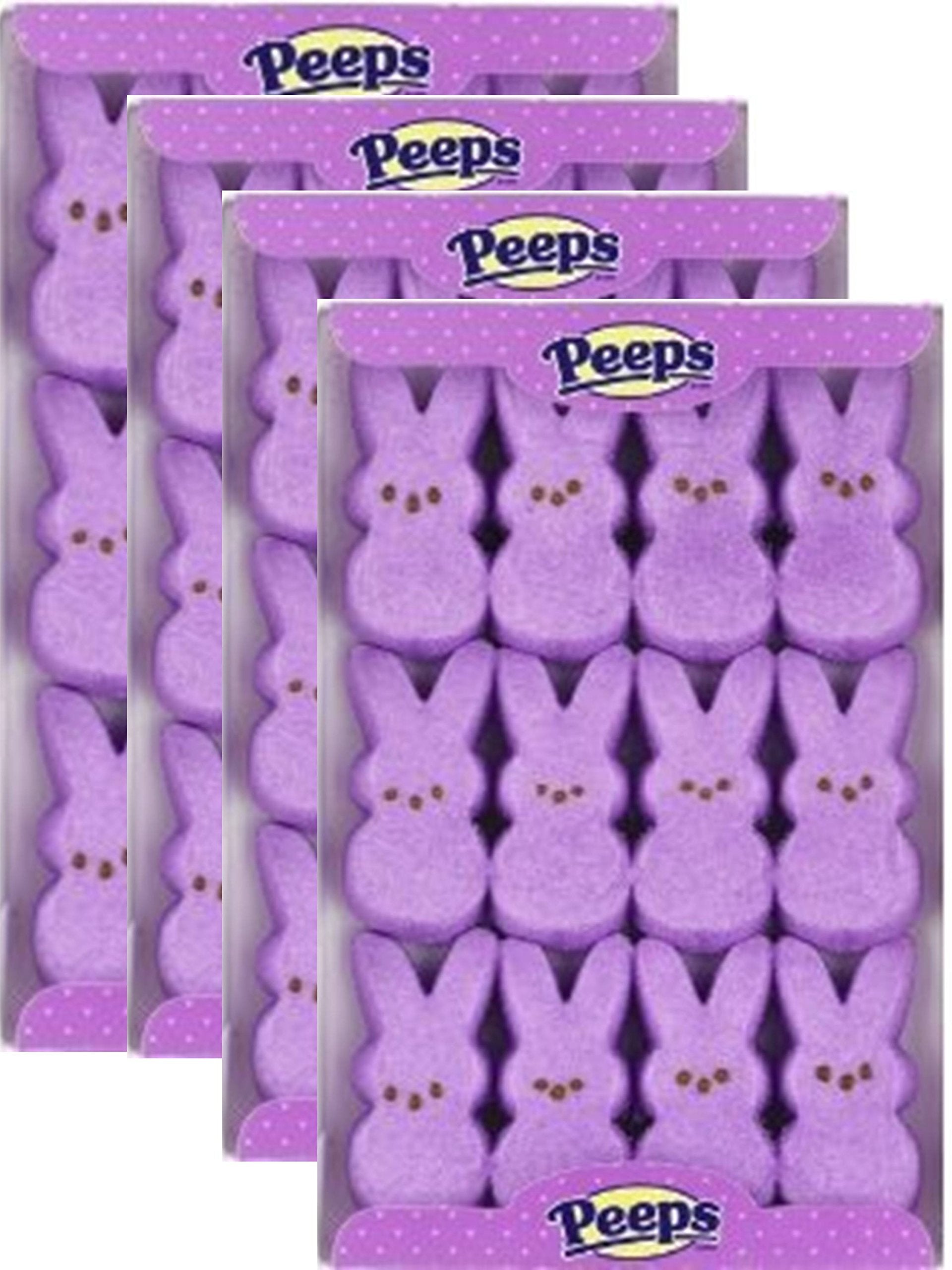 Marshmallow Peeps Purple Lavender Easter Bunnies, 4 Packs