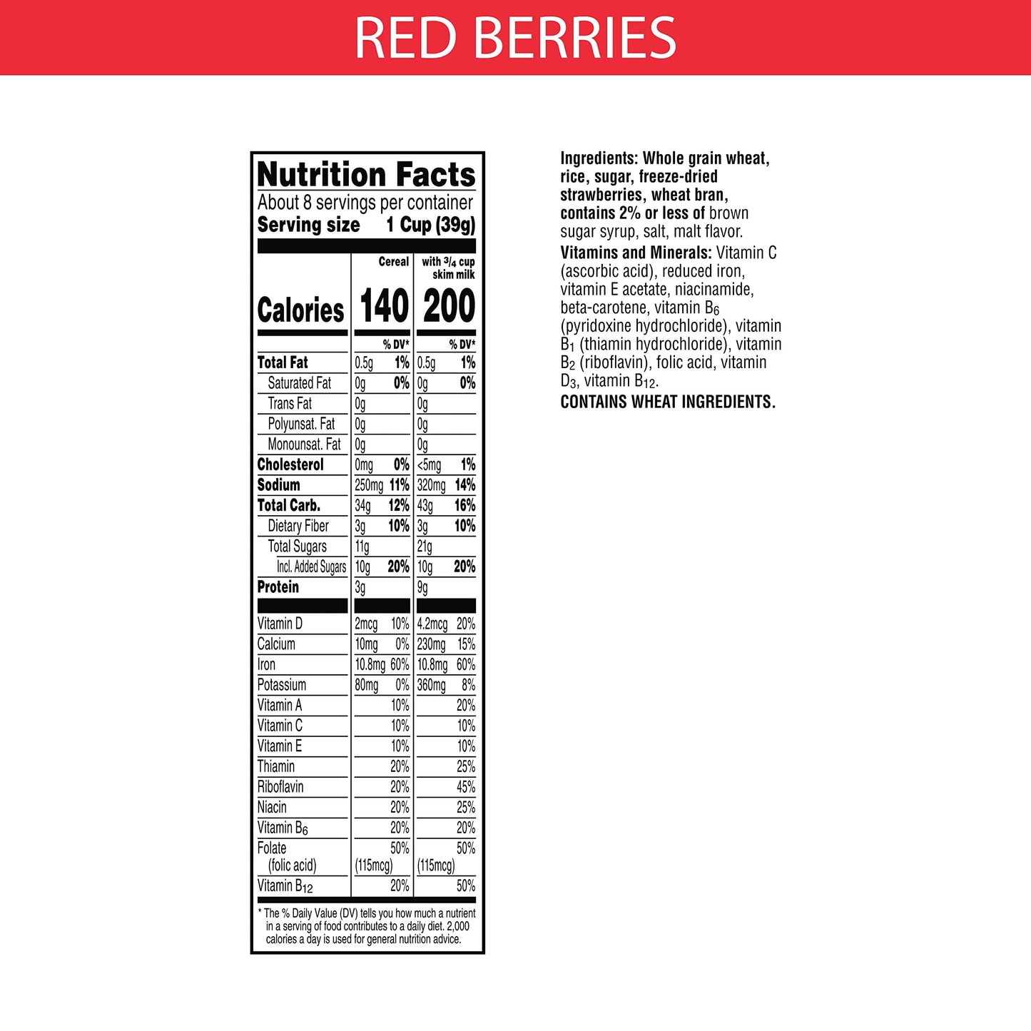 Kellogg's Special K Breakfast Cereal, Family Breakfast, Fiber Cereal, Red Berries, 11.7oz Box (1 Box)