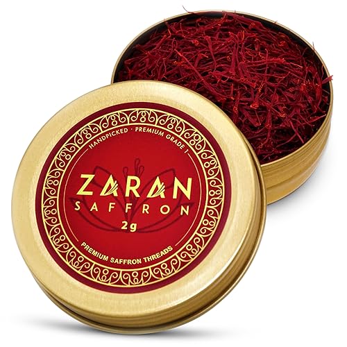 Zaran Saffron, Superior Saffron Threads (Super Negin) Premium grade Saffron Spice for Paella, Risotto, Tea's, and all Culinary Uses (2 Grams)