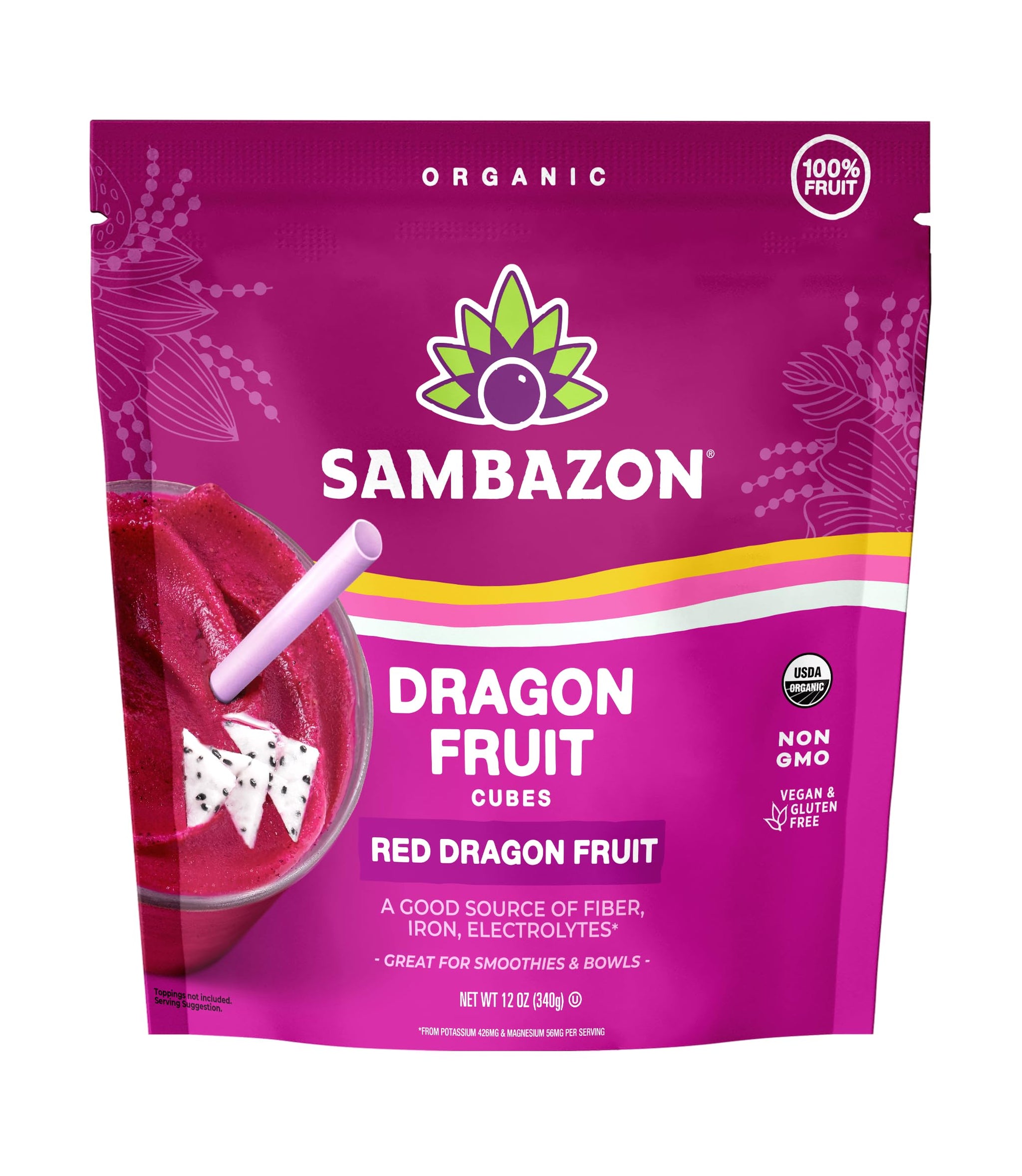 Sambazon, Dragon Fruit Cubes, 12 Ounce