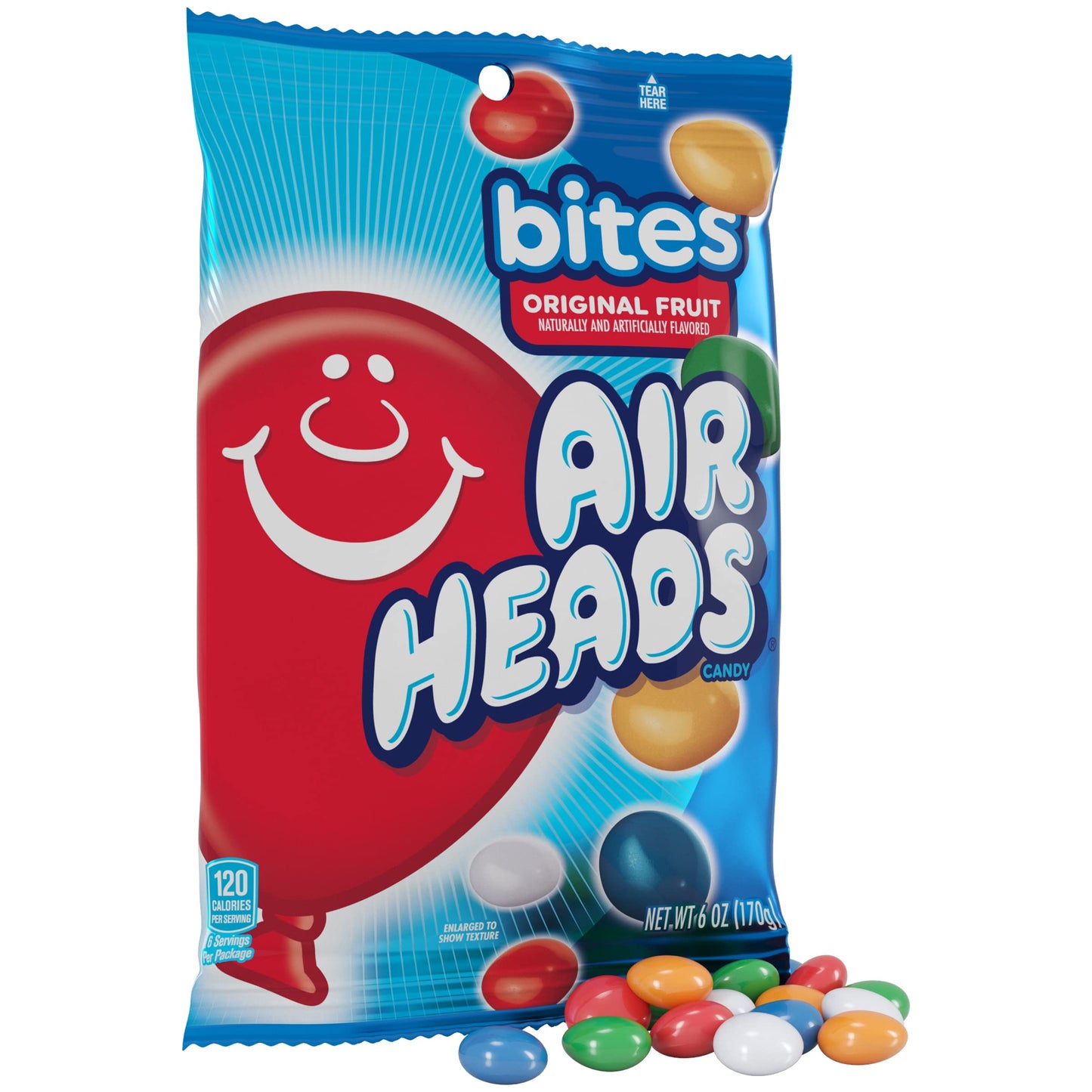 Airheads Candy Bites, Individually Wrapped Chewy Candy Bags, Assorted Fruit Flavors Naturally and Artificially Flavored, 6 Ounces (12-Pack)