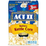ACT II, Microwave Popcorn, Buttery Kettle Corn, 2.75-oz. Bags, 3 Ct